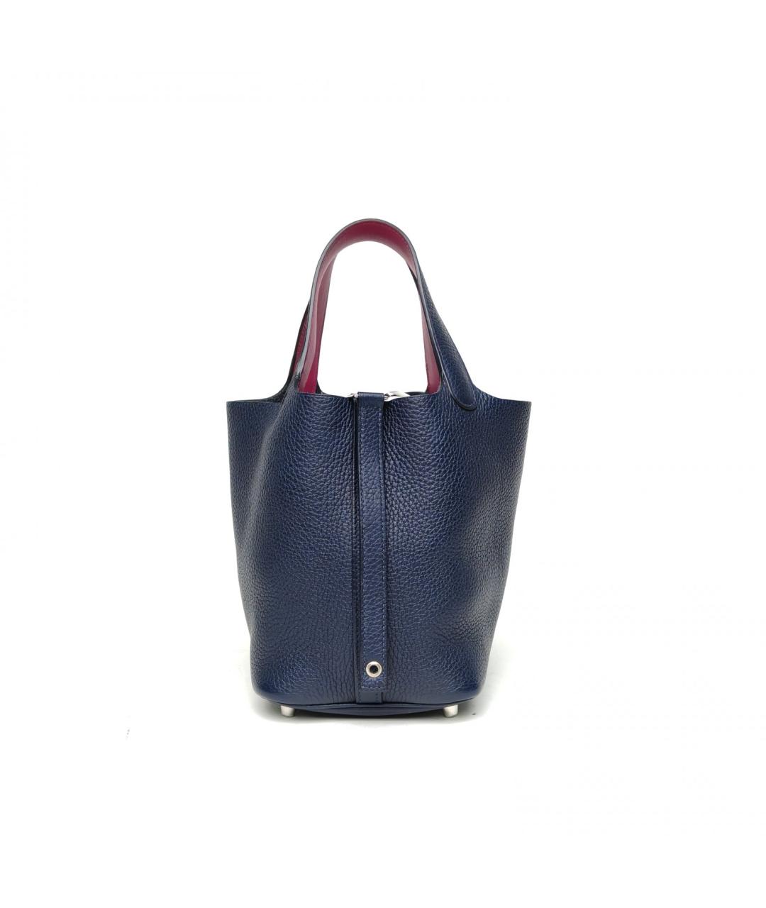 HERMES Темно-синяя сумка тоут, фото 4