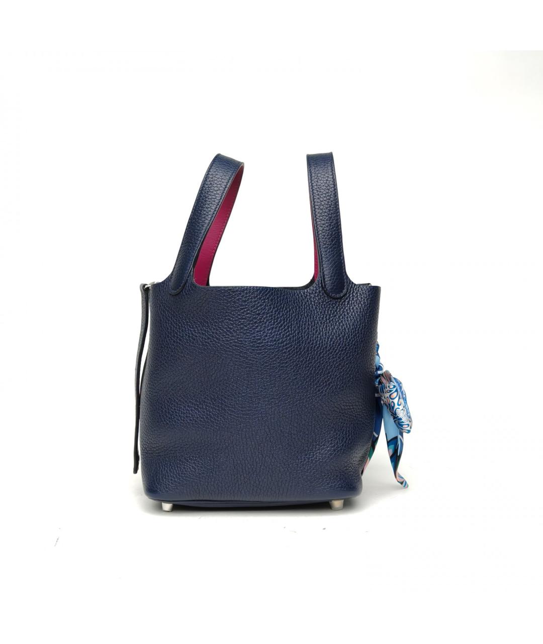 HERMES Темно-синяя сумка тоут, фото 5