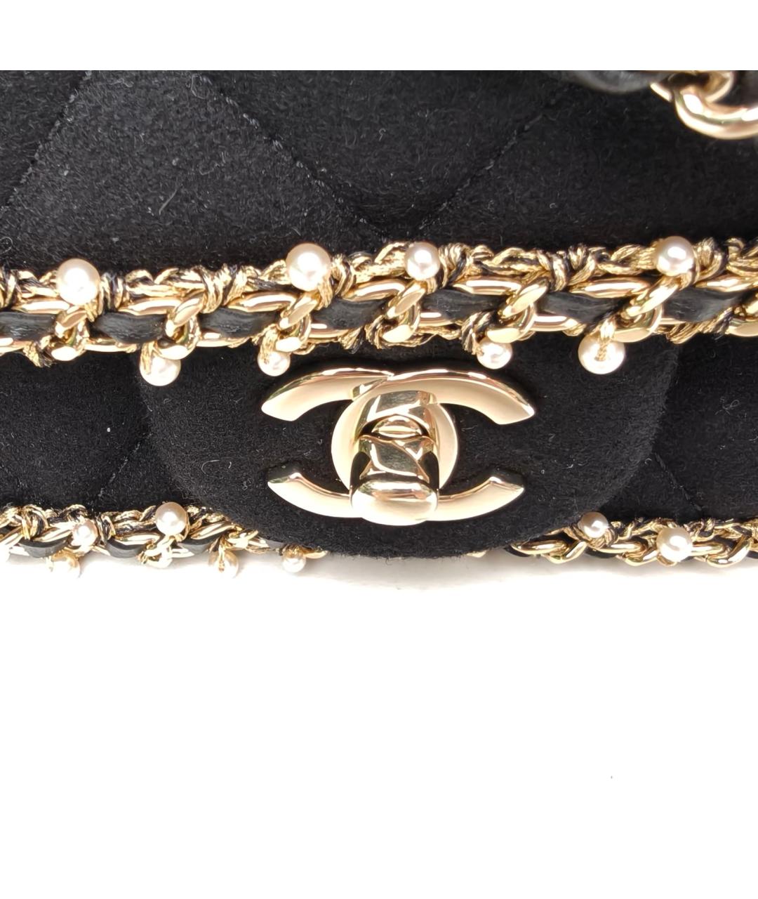 CHANEL Черная шерстяная сумка через плечо, фото 8