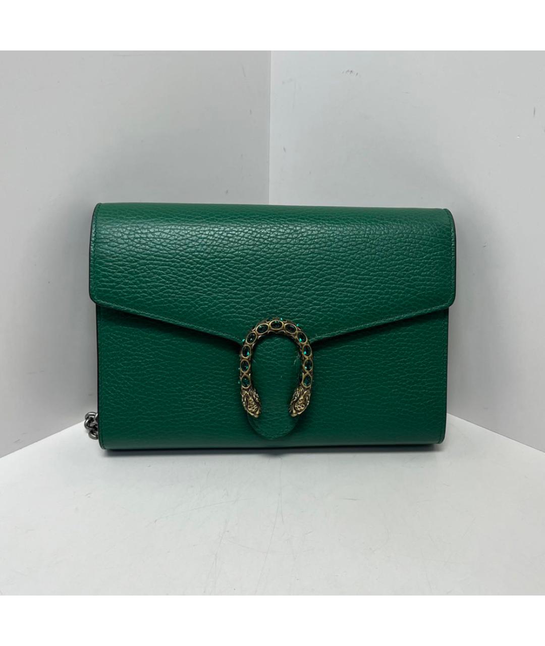 GUCCI Зеленая кожаная сумка через плечо, фото 9