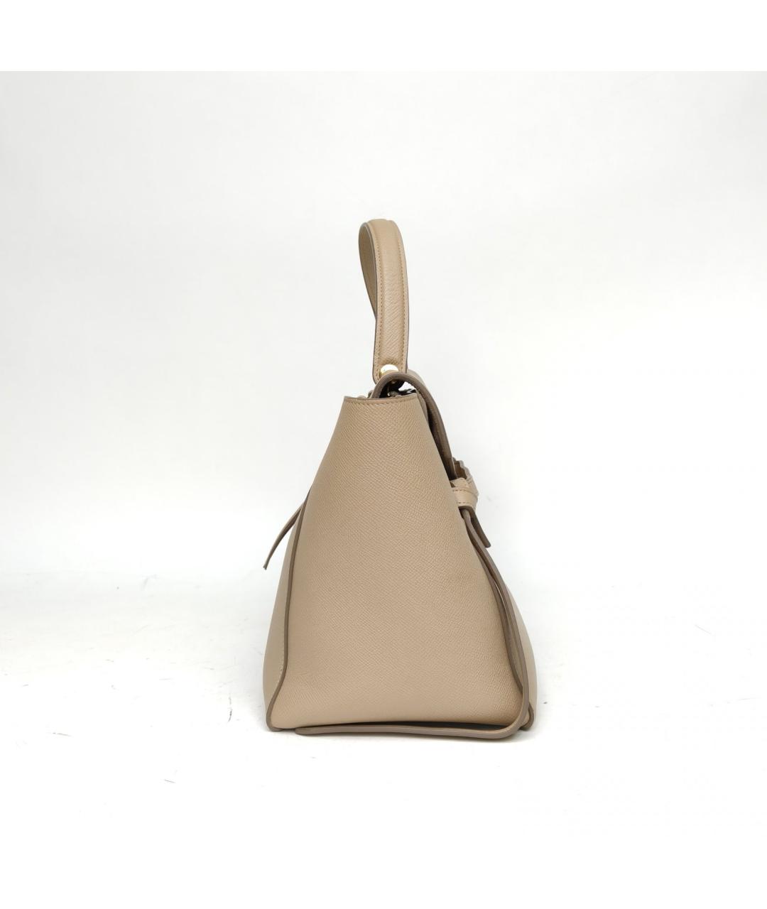 CELINE Бежевая кожаная сумка через плечо, фото 5