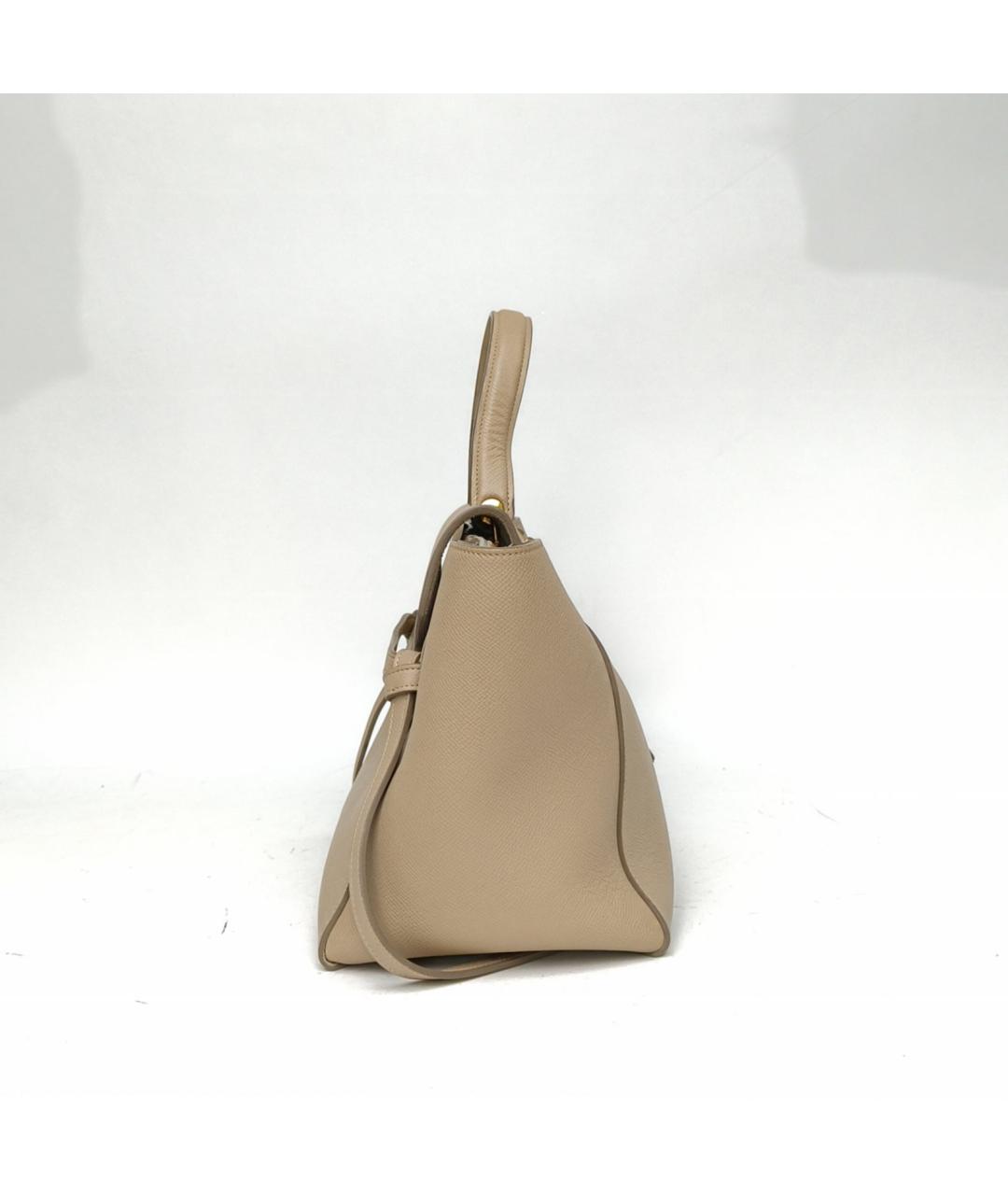 CELINE Бежевая кожаная сумка через плечо, фото 3