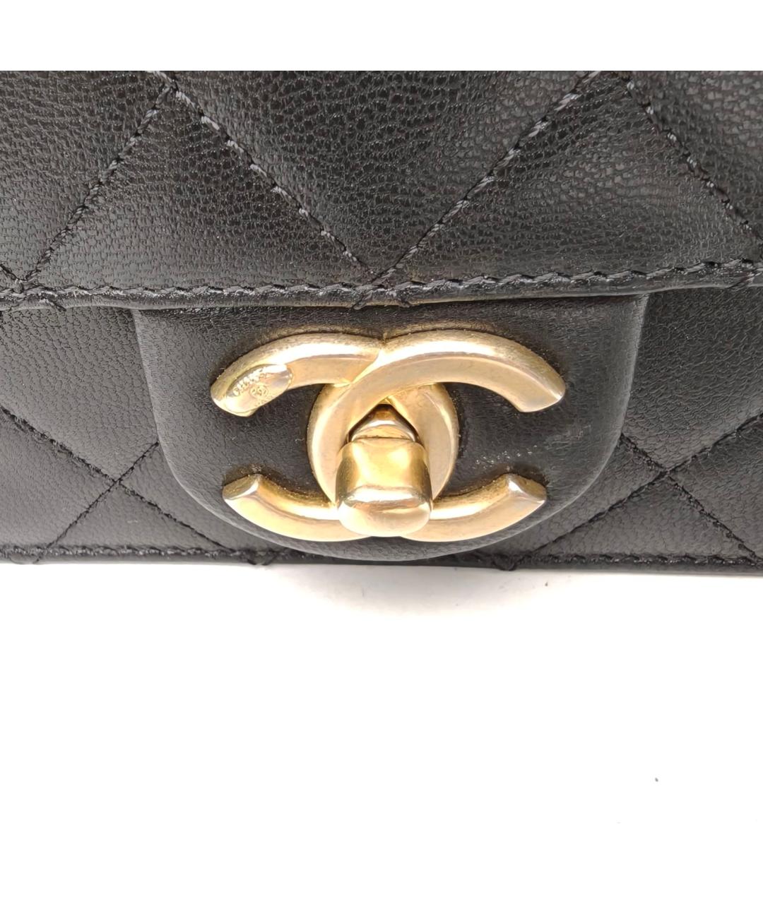 CHANEL Черная кожаная сумка через плечо, фото 8