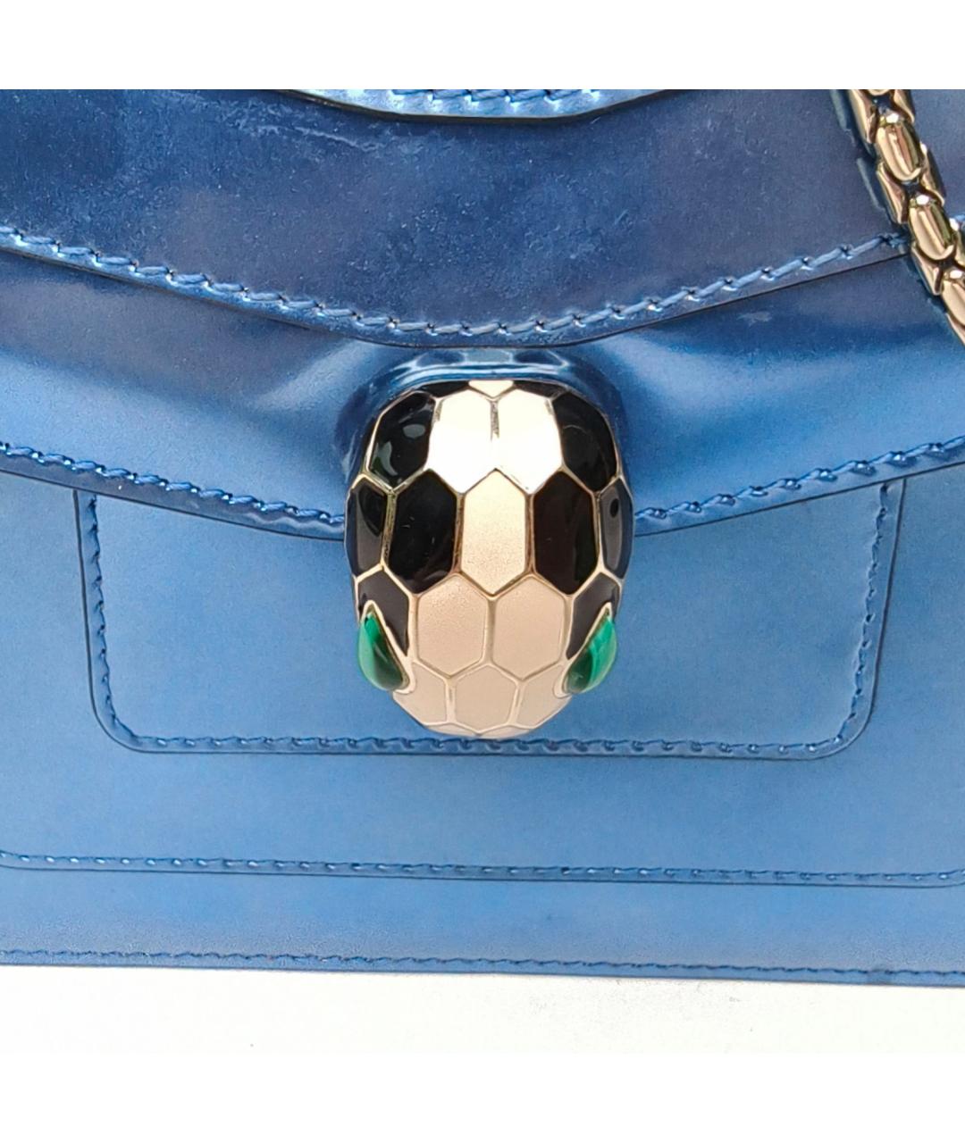 BVLGARI Синяя кожаная сумка через плечо, фото 8