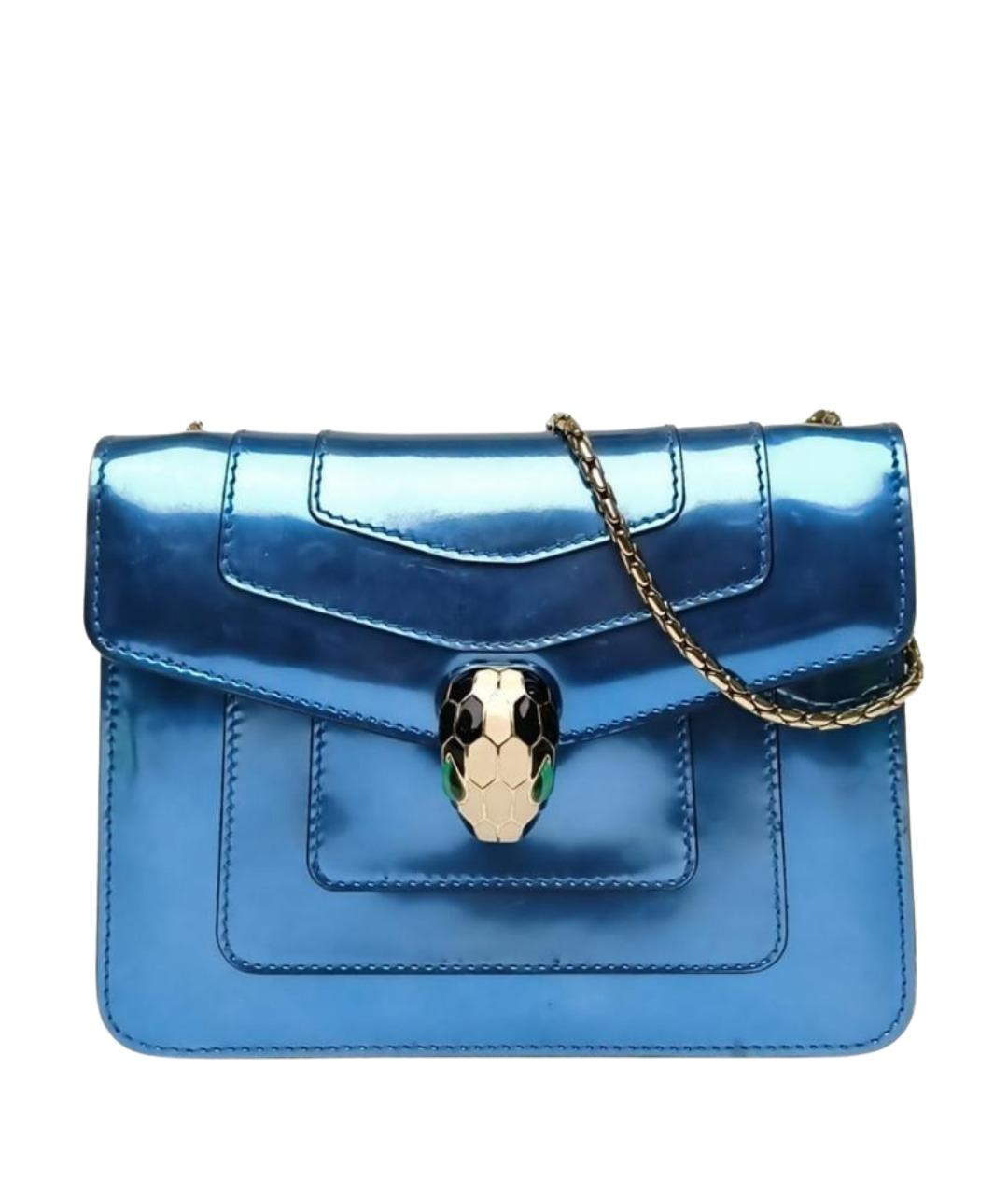 BVLGARI Синяя кожаная сумка через плечо, фото 1