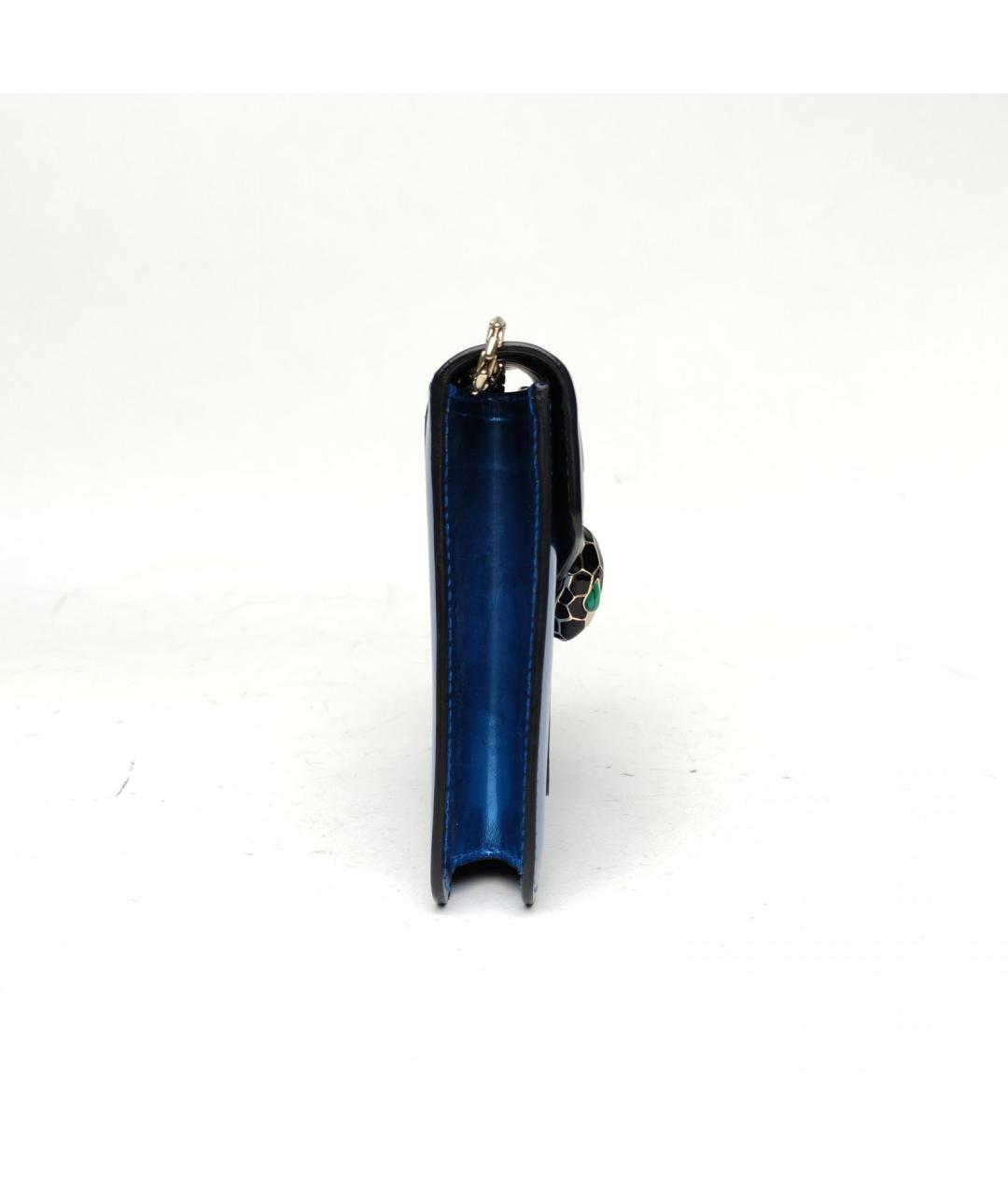 BVLGARI Синяя кожаная сумка через плечо, фото 5