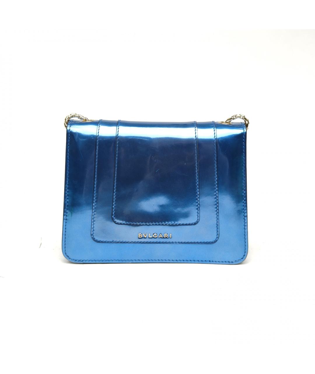 BVLGARI Синяя кожаная сумка через плечо, фото 4
