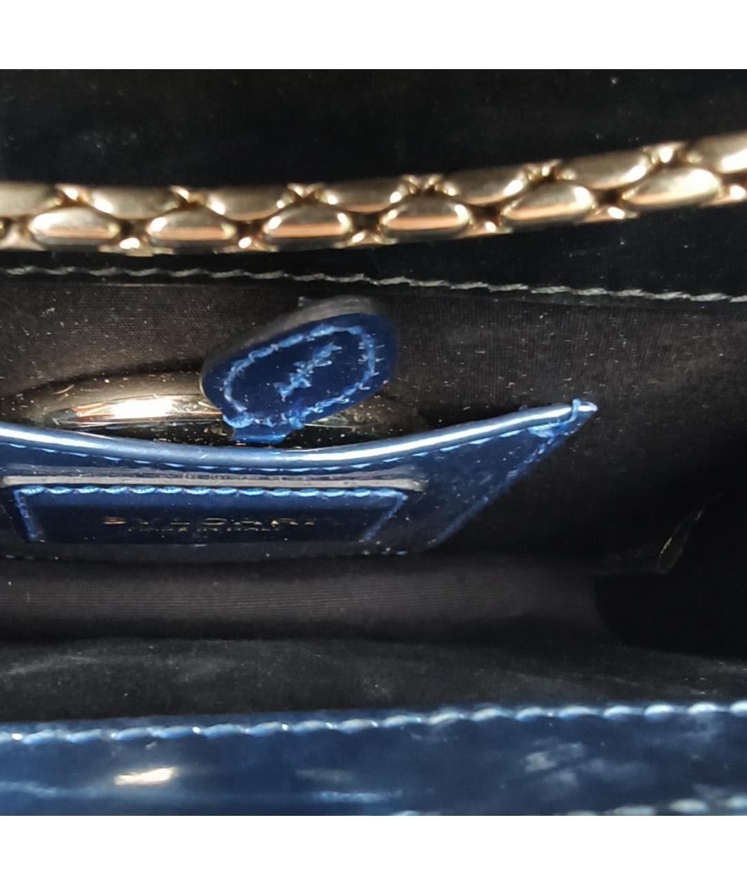 BVLGARI Синяя кожаная сумка через плечо, фото 7