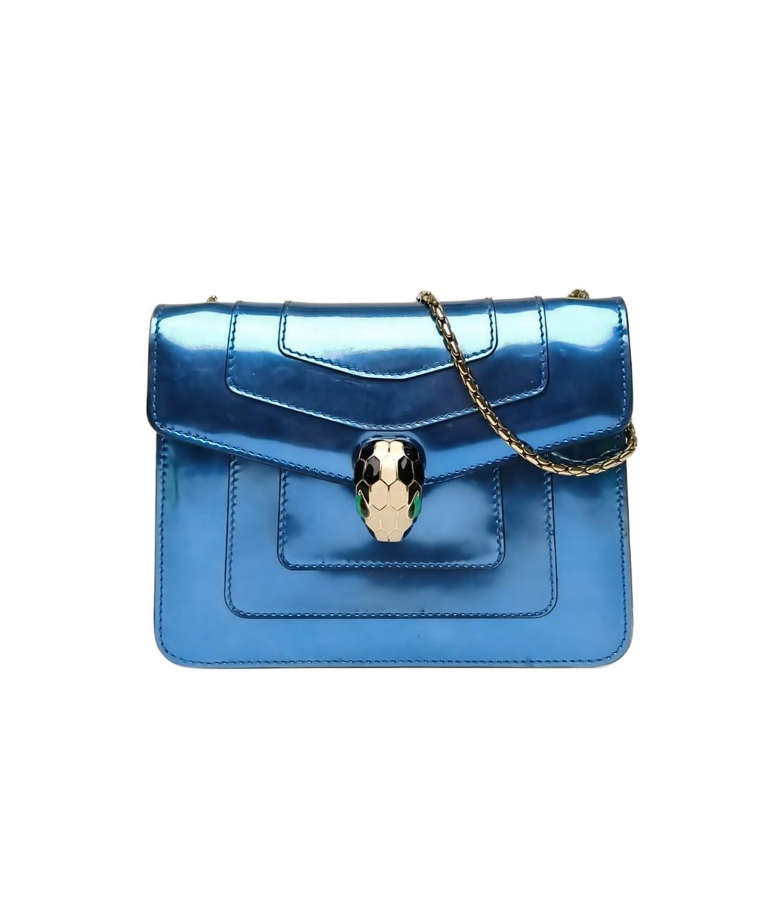 BVLGARI Синяя кожаная сумка через плечо, фото 10