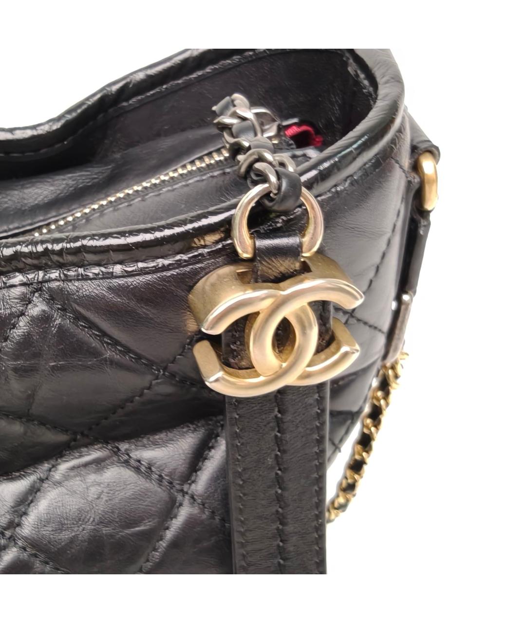 CHANEL Черная кожаная сумка через плечо, фото 8