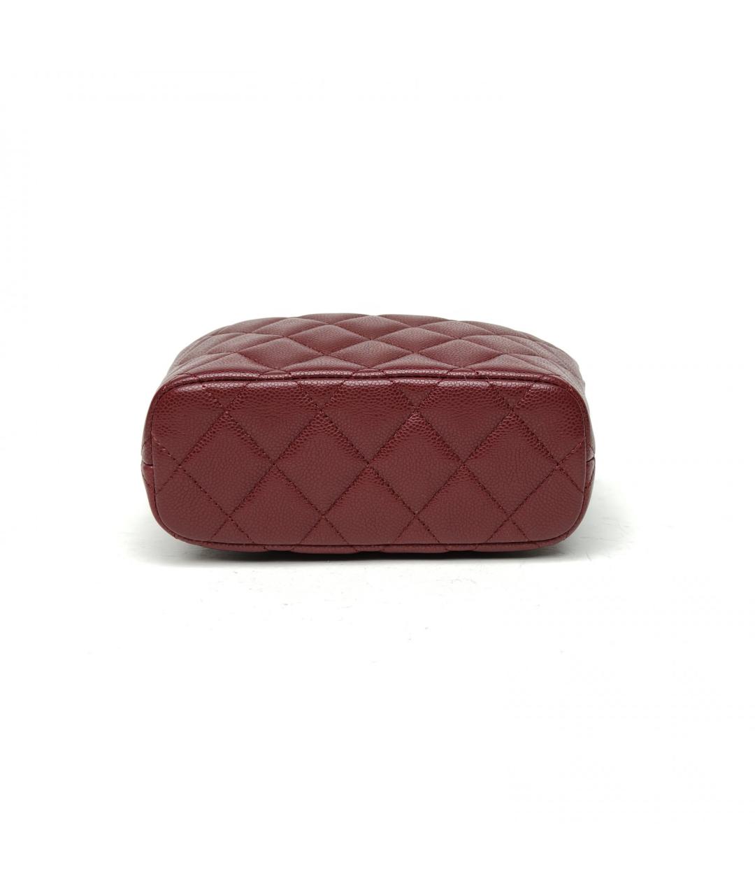 CHANEL Бордовая кожаная сумка через плечо, фото 6