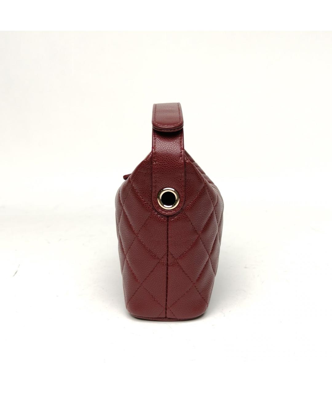 CHANEL Бордовая кожаная сумка через плечо, фото 5