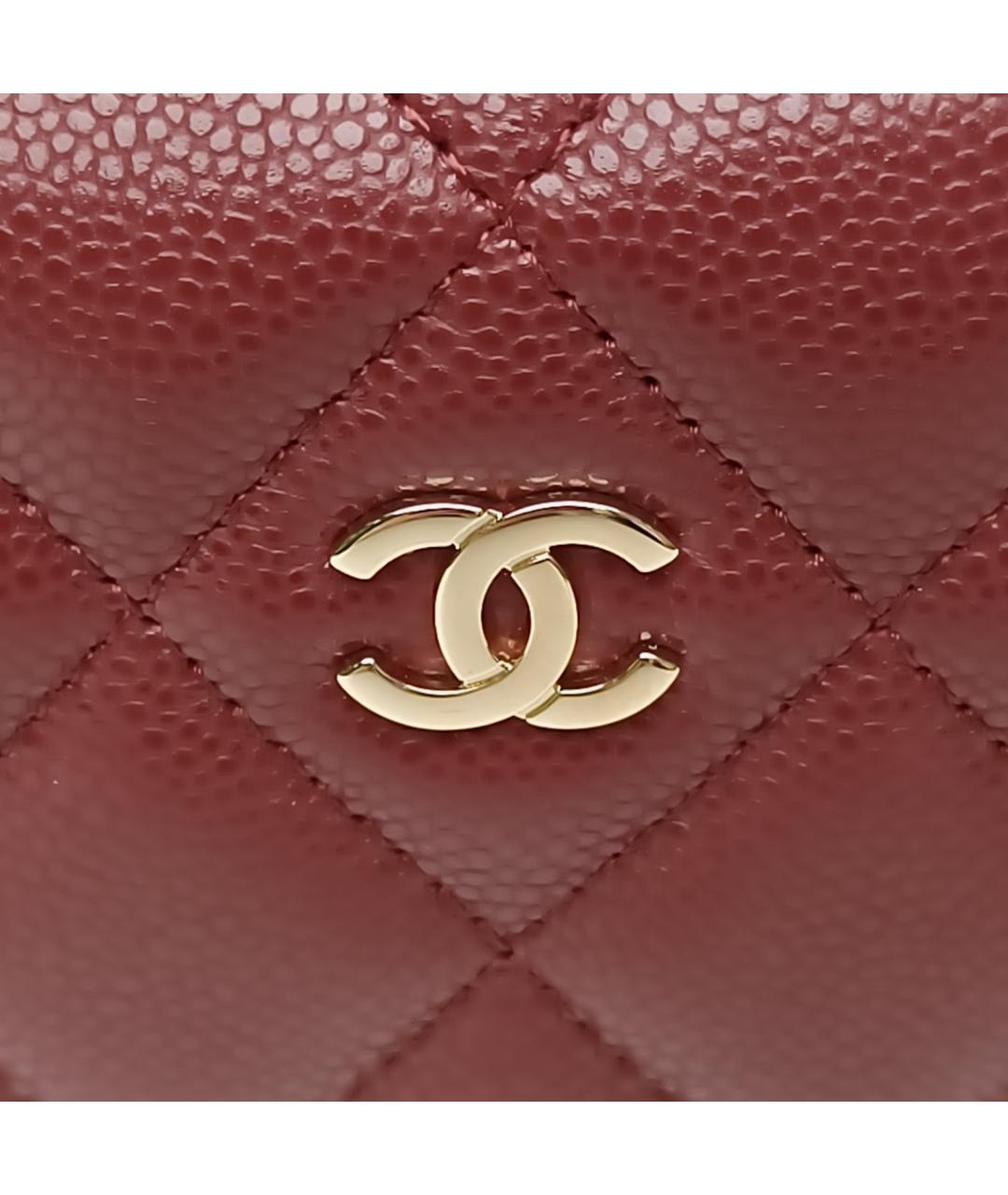 CHANEL Бордовая кожаная сумка через плечо, фото 7