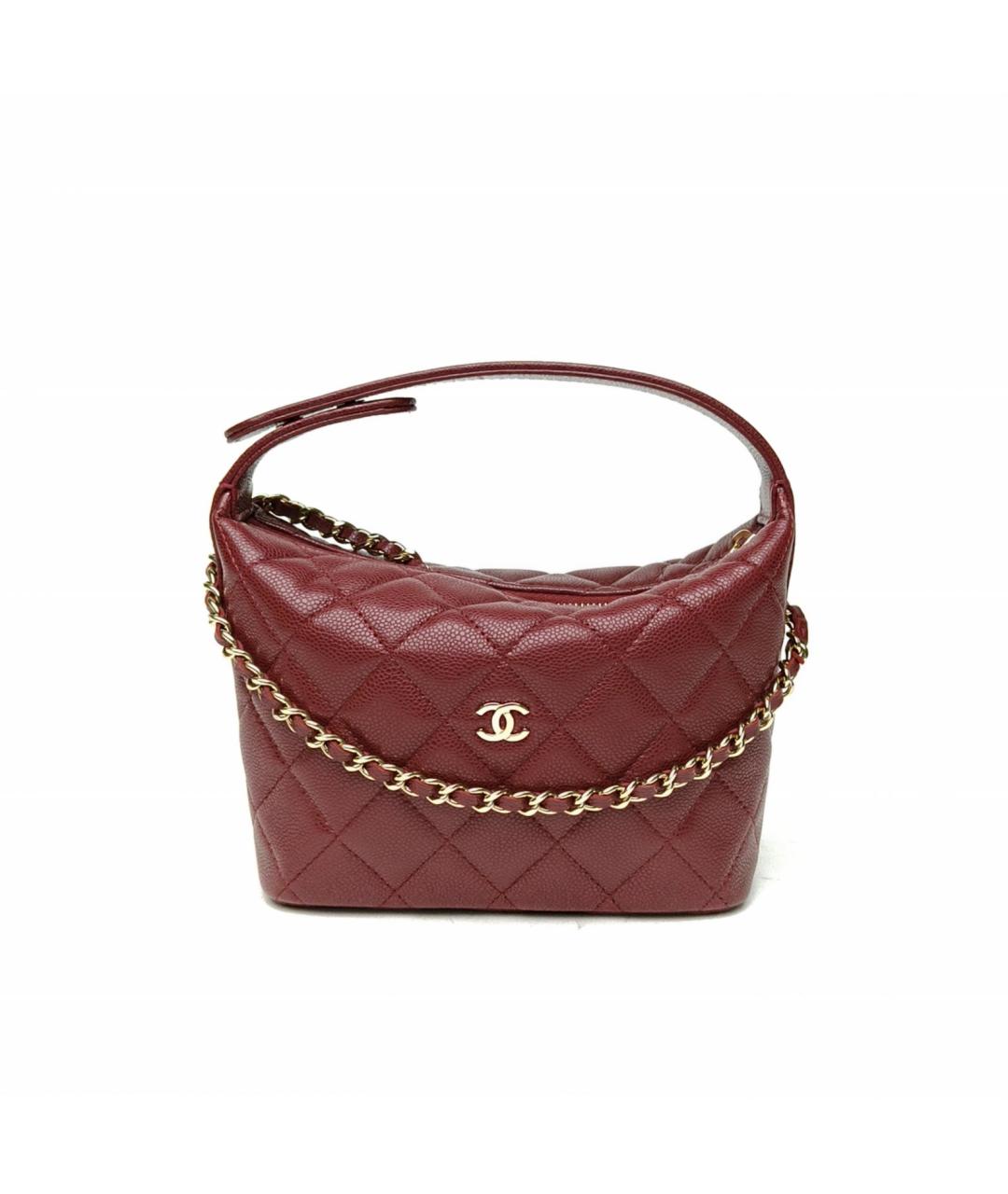 CHANEL Бордовая кожаная сумка через плечо, фото 2