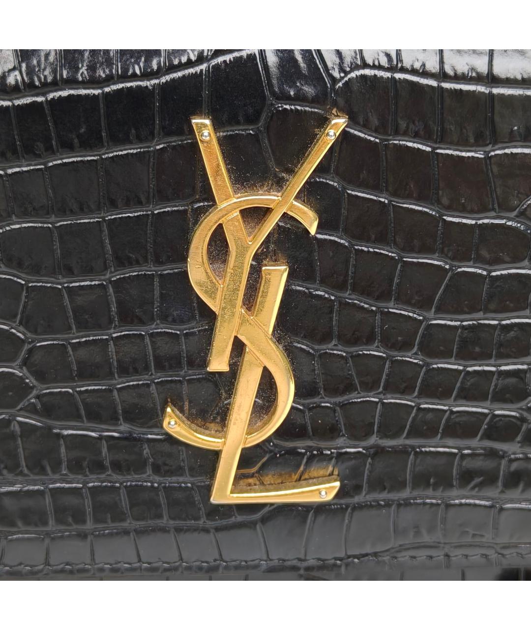 SAINT LAURENT Черная кожаная сумка через плечо, фото 7