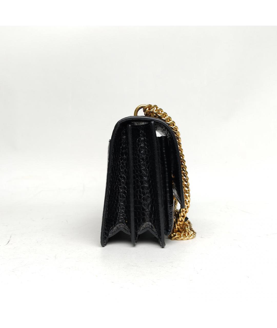 SAINT LAURENT Черная кожаная сумка через плечо, фото 3