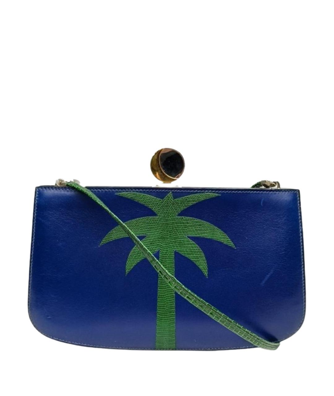 HERMES Синяя кожаная сумка через плечо, фото 1