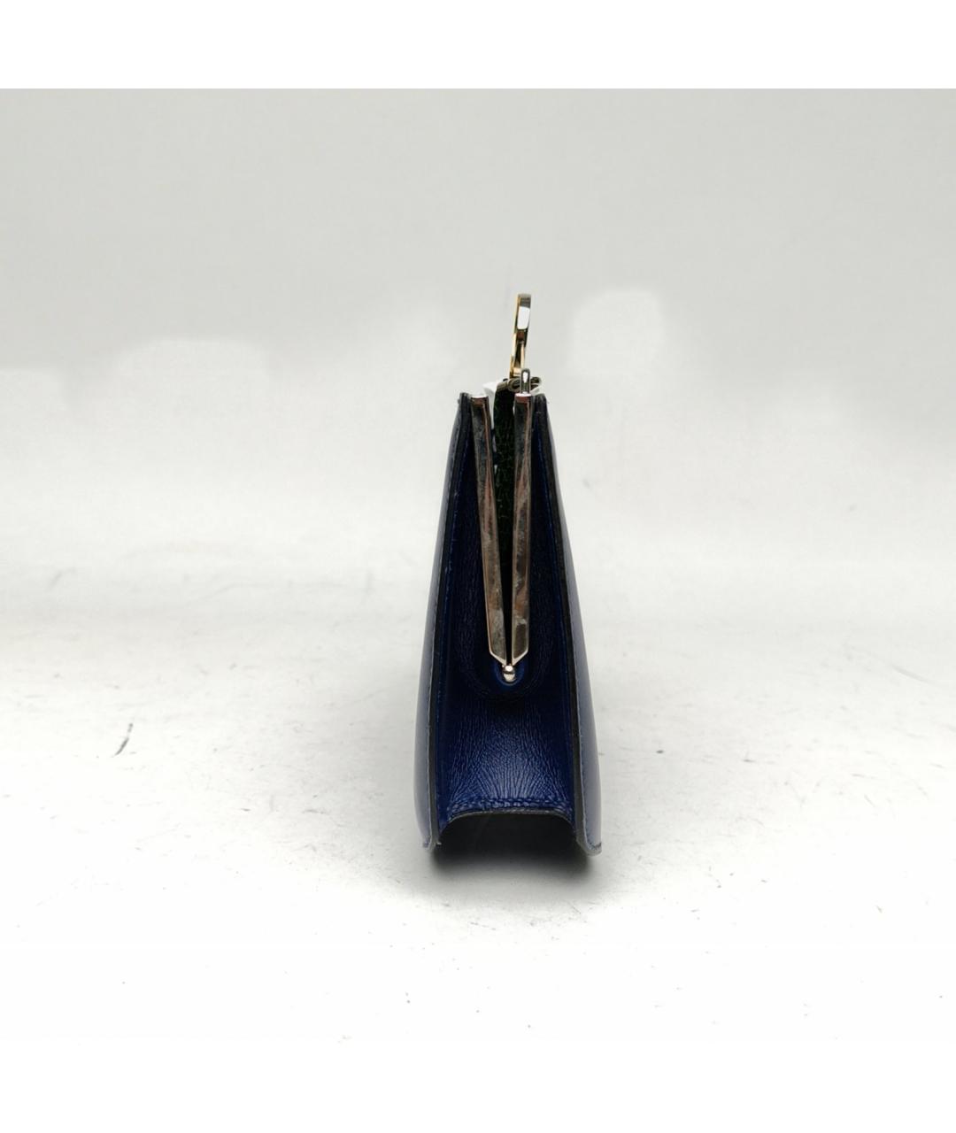 HERMES Синяя кожаная сумка через плечо, фото 3