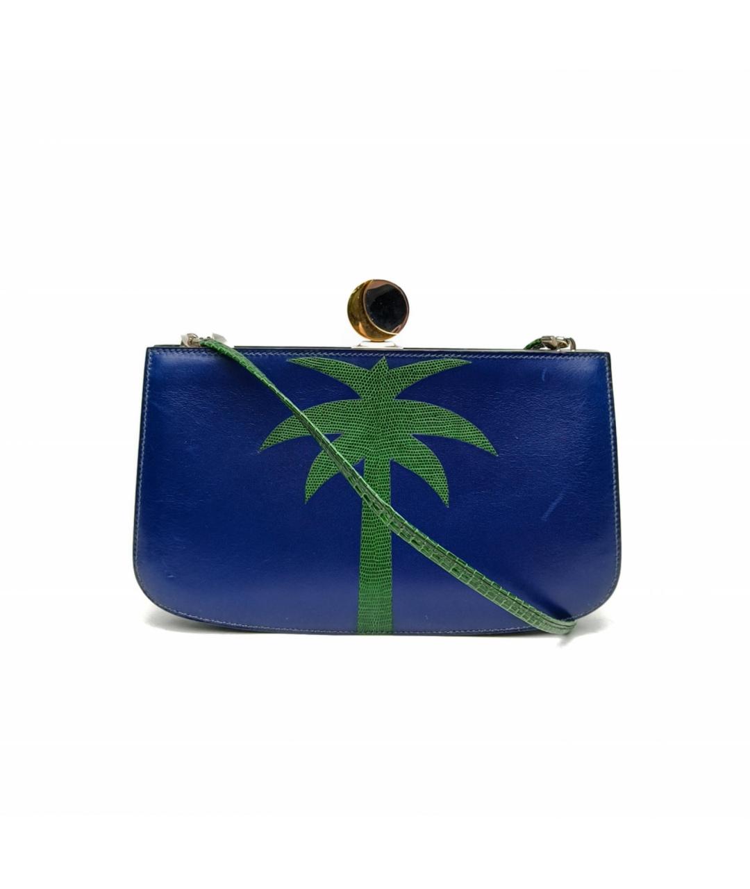 HERMES Синяя кожаная сумка через плечо, фото 2