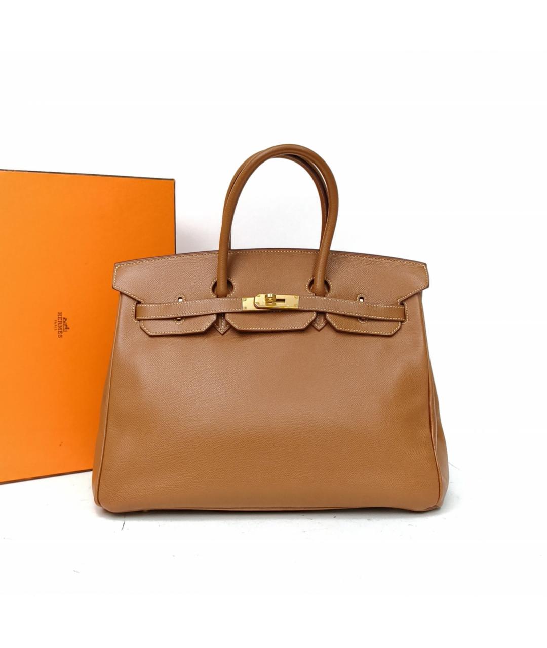 HERMES Коричневая сумка с короткими ручками, фото 9
