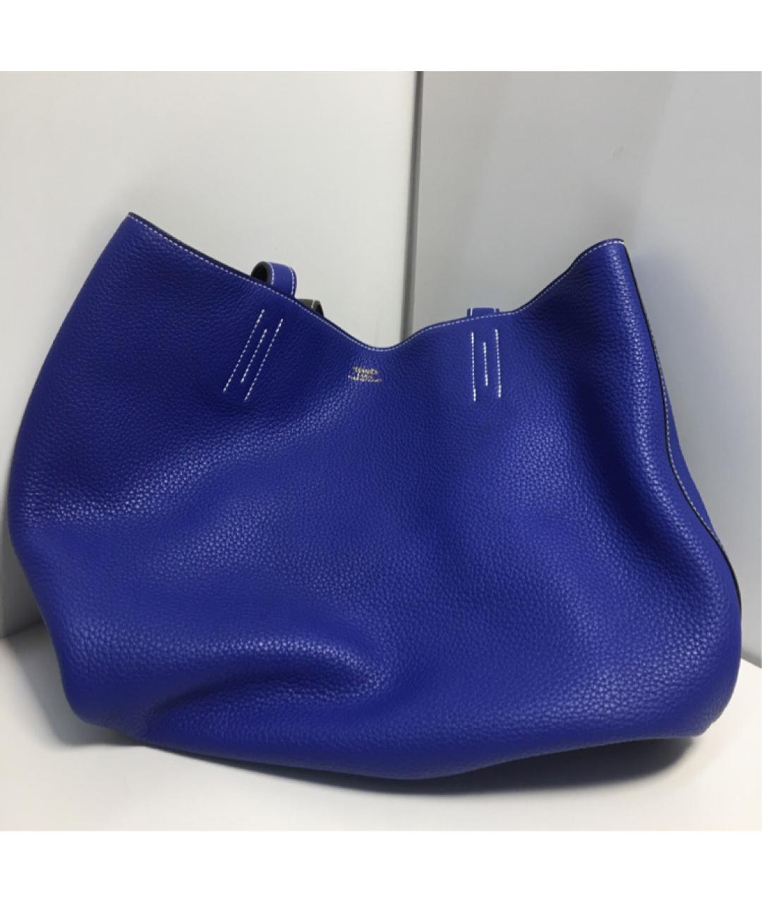 HERMES Синяя кожаная сумка через плечо, фото 8