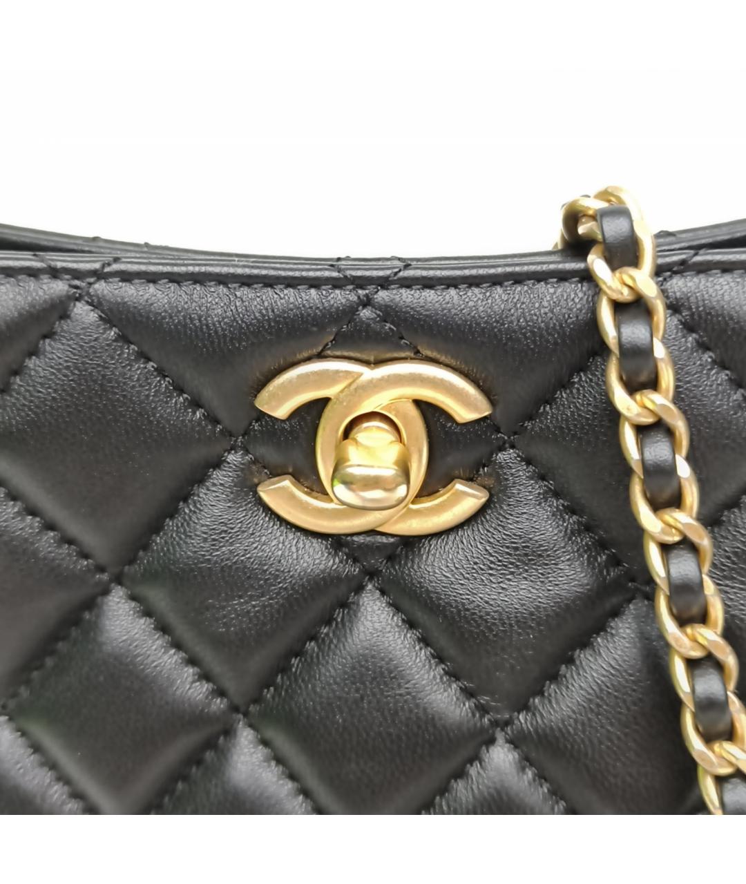 CHANEL Черная кожаная сумка через плечо, фото 7