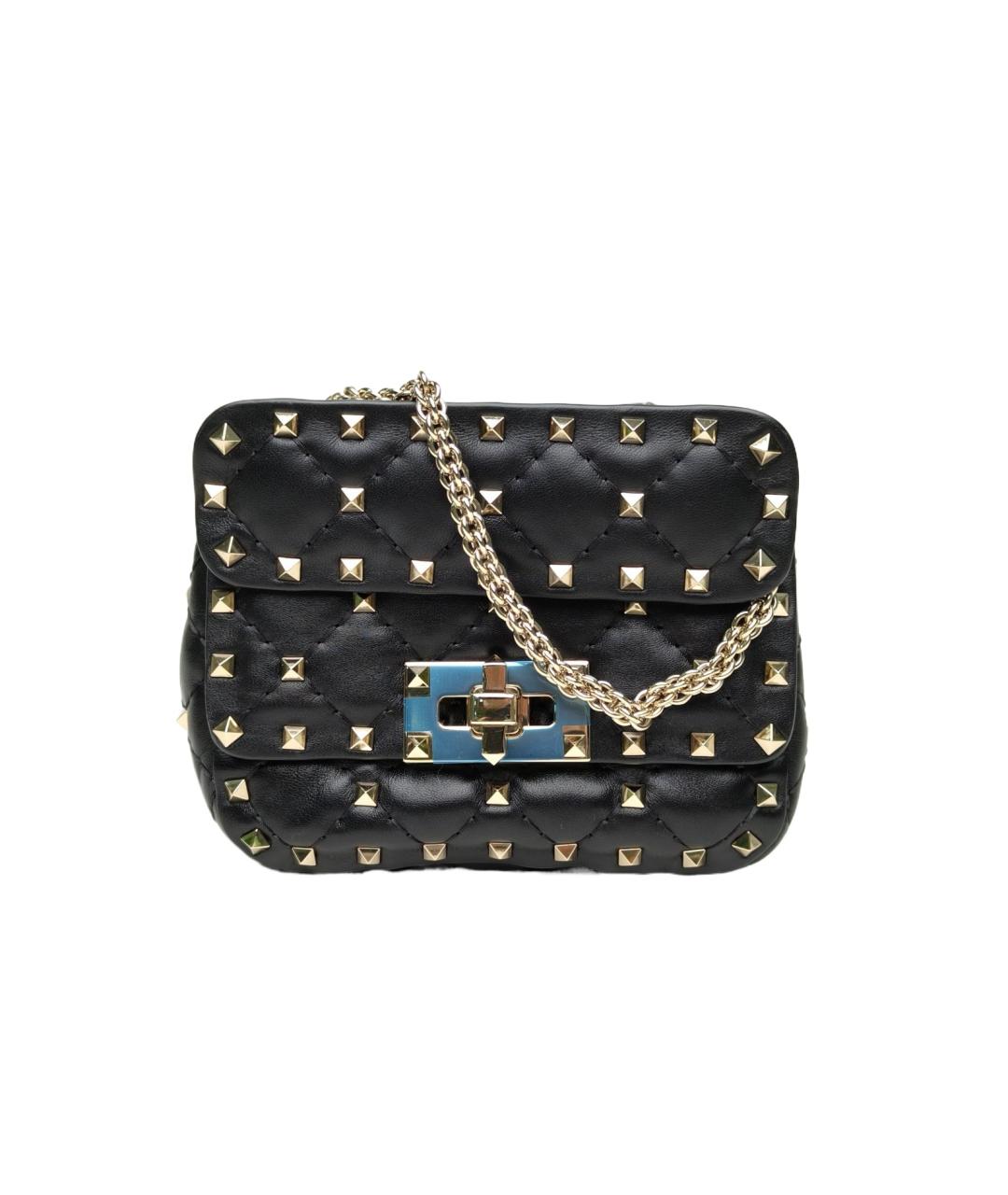 VALENTINO Черная кожаная сумка через плечо, фото 10