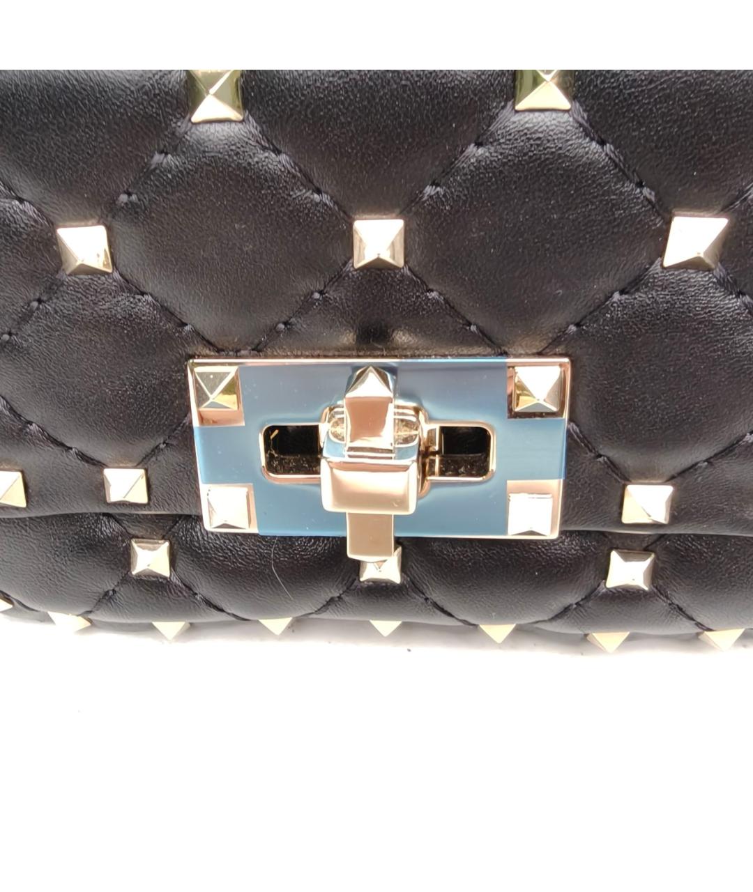 VALENTINO Черная кожаная сумка через плечо, фото 8