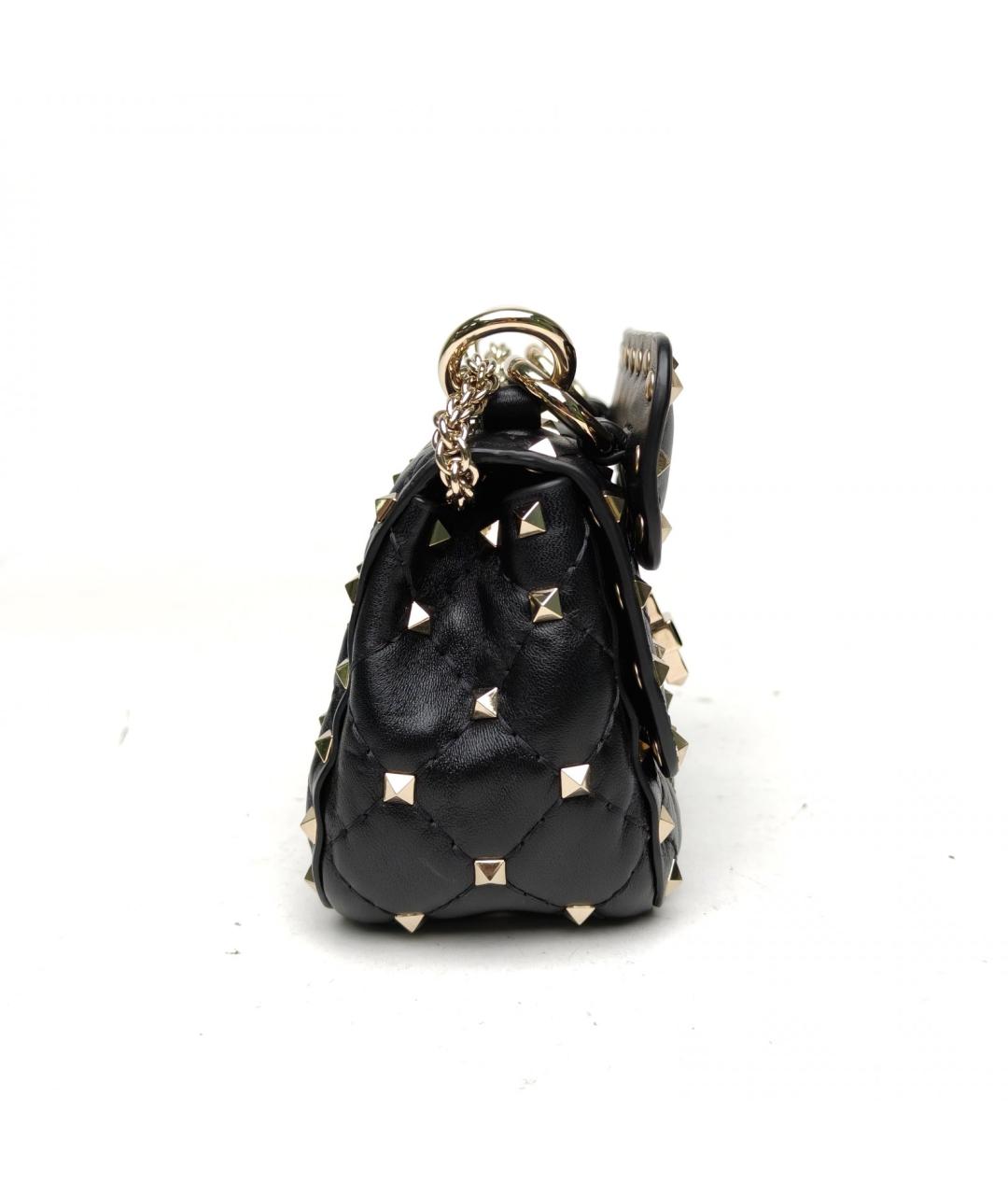 VALENTINO Черная кожаная сумка через плечо, фото 5