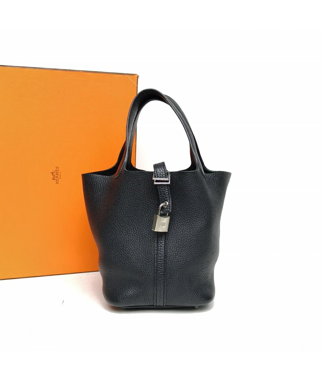 HERMES Черная сумка тоут, фото 9