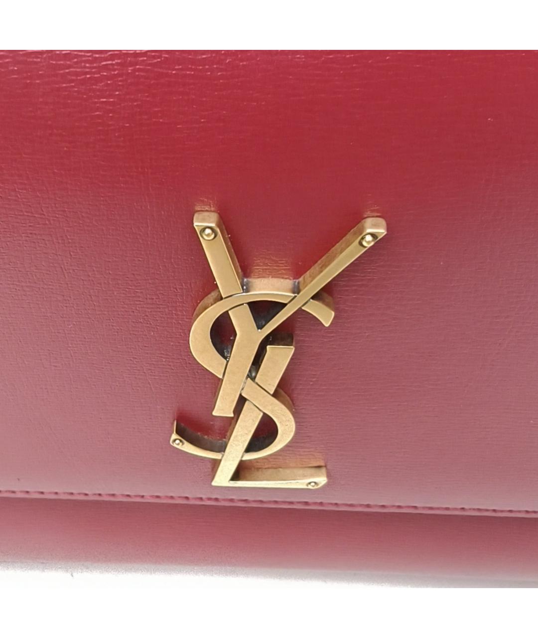 SAINT LAURENT Красная кожаная сумка через плечо, фото 8