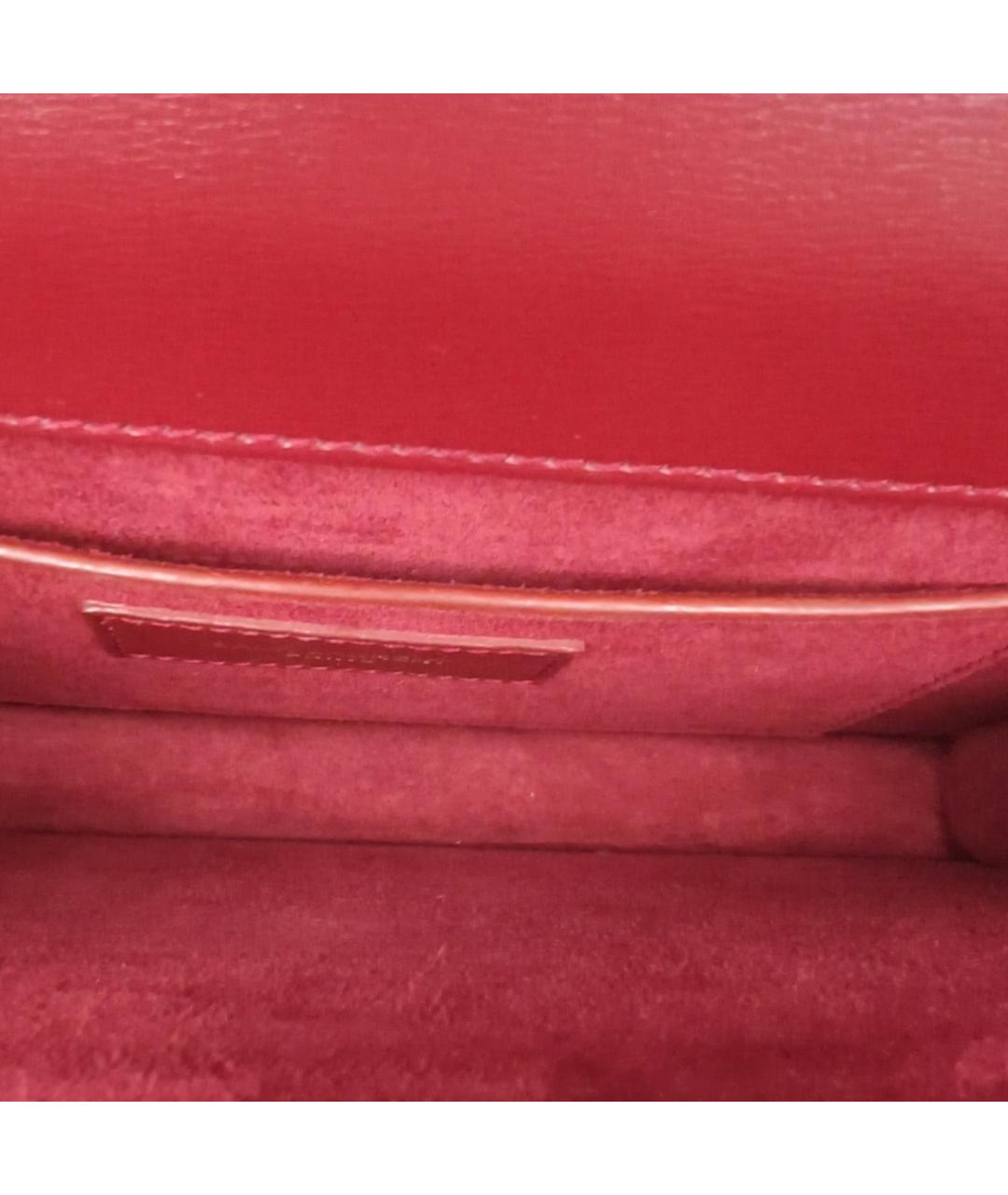 SAINT LAURENT Красная кожаная сумка через плечо, фото 7