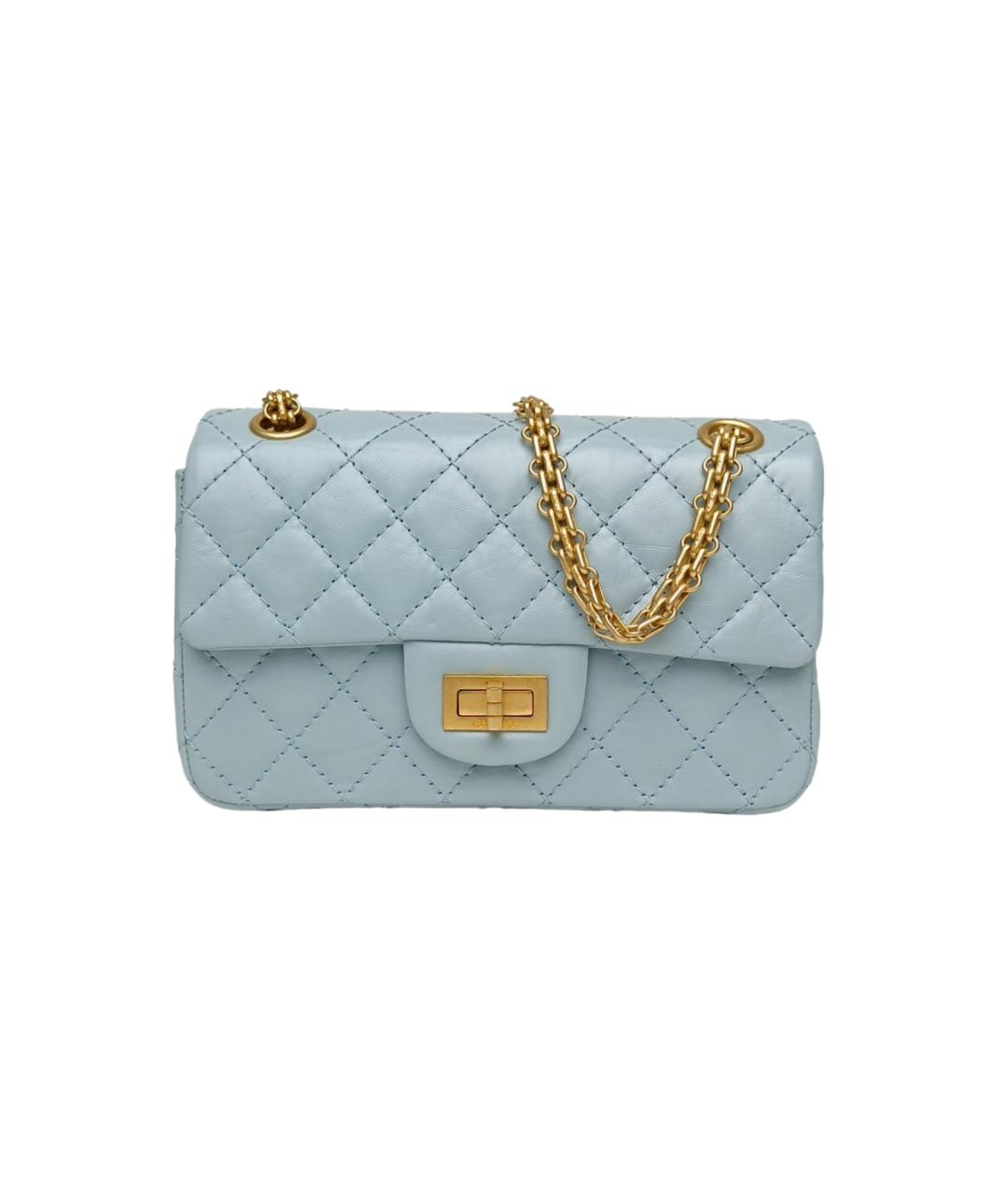 CHANEL Голубая кожаная сумка через плечо, фото 10