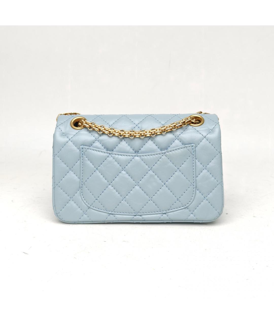 CHANEL Голубая кожаная сумка через плечо, фото 4