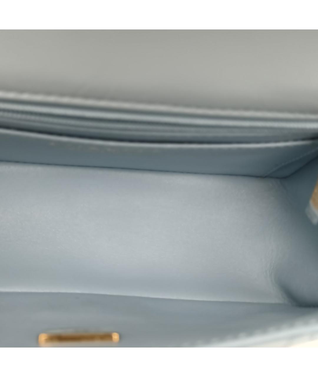 CHANEL Голубая кожаная сумка через плечо, фото 7