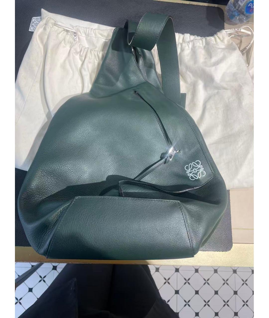 LOEWE Зеленая кожаная сумка через плечо, фото 8