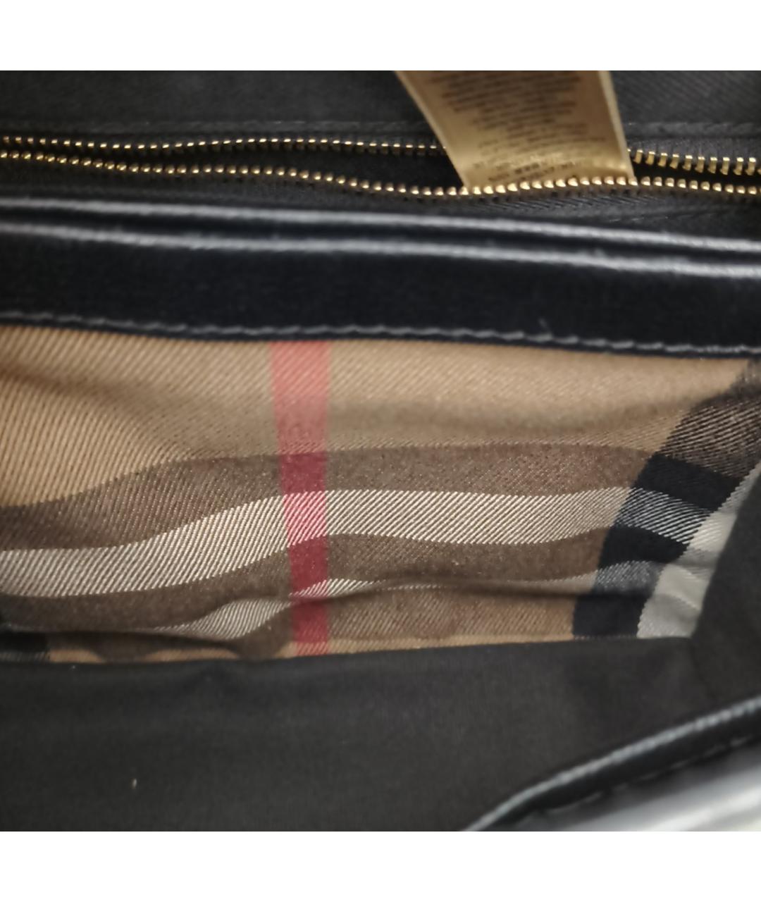 BURBERRY Черная кожаная сумка через плечо, фото 4