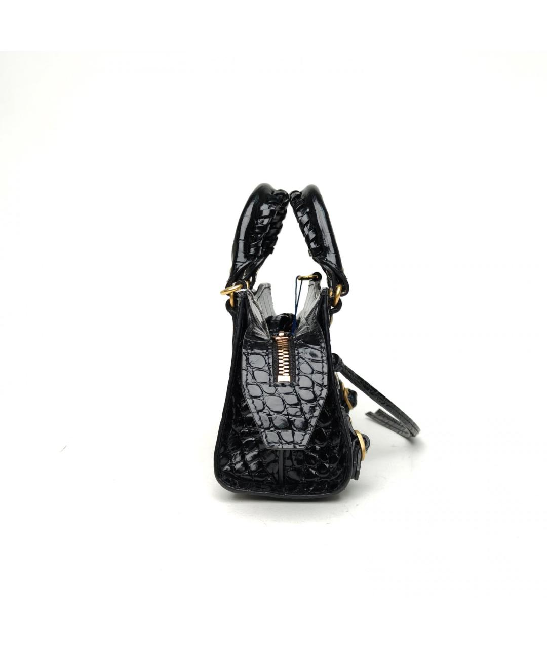 BALENCIAGA Черная кожаная сумка через плечо, фото 4