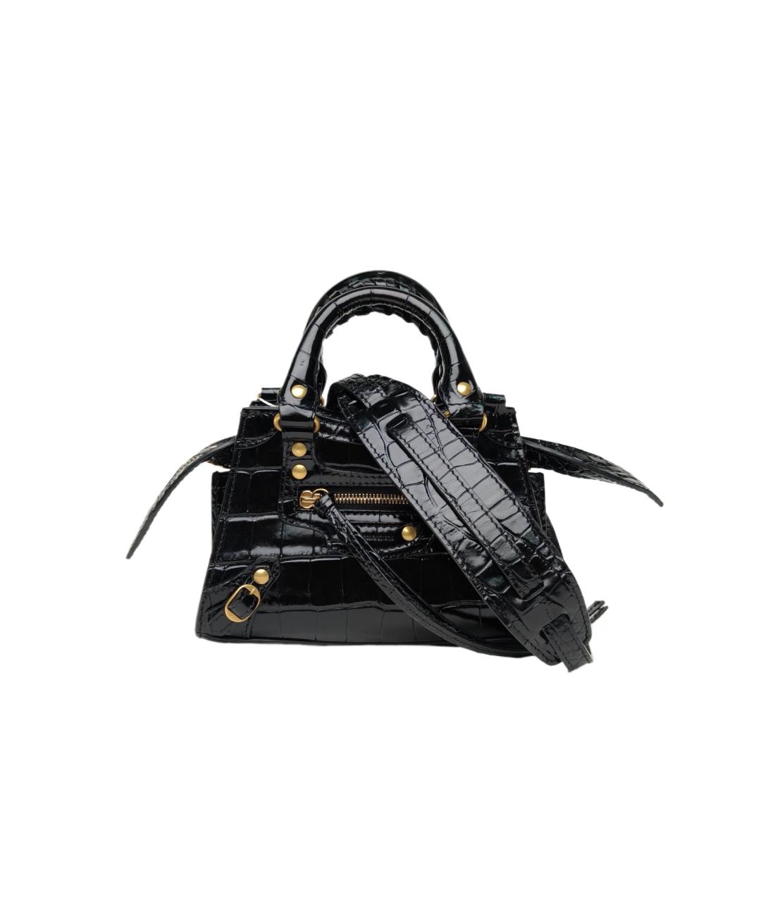 BALENCIAGA Черная кожаная сумка через плечо, фото 9