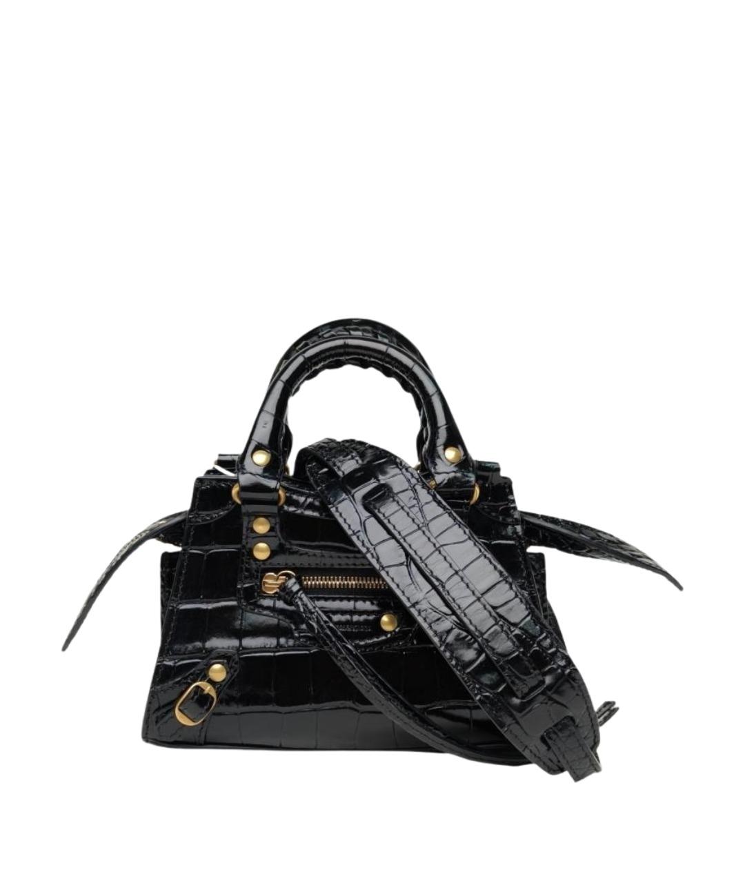 BALENCIAGA Черная кожаная сумка через плечо, фото 1