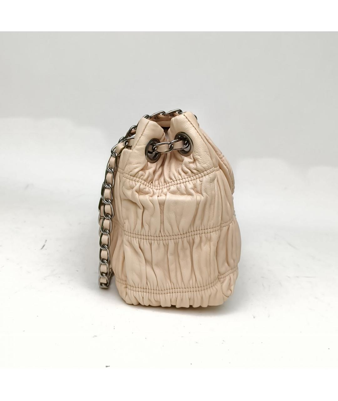 PRADA Бежевая кожаная сумка через плечо, фото 5