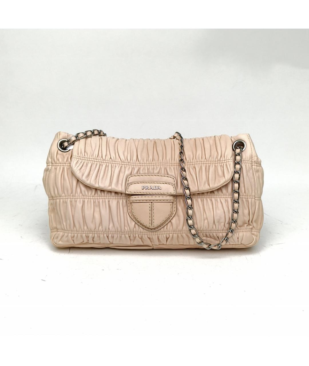 PRADA Бежевая кожаная сумка через плечо, фото 2