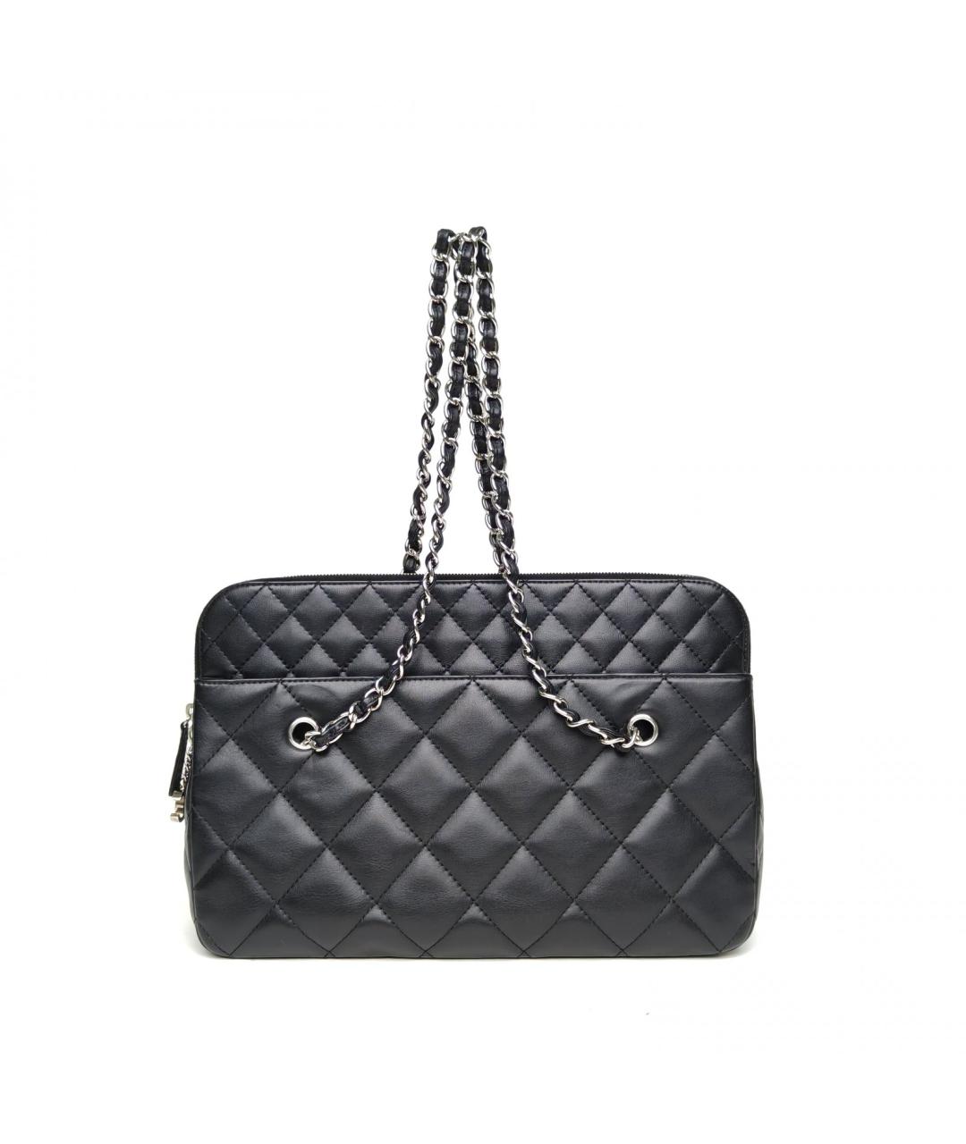 CHANEL Черная кожаная сумка через плечо, фото 4