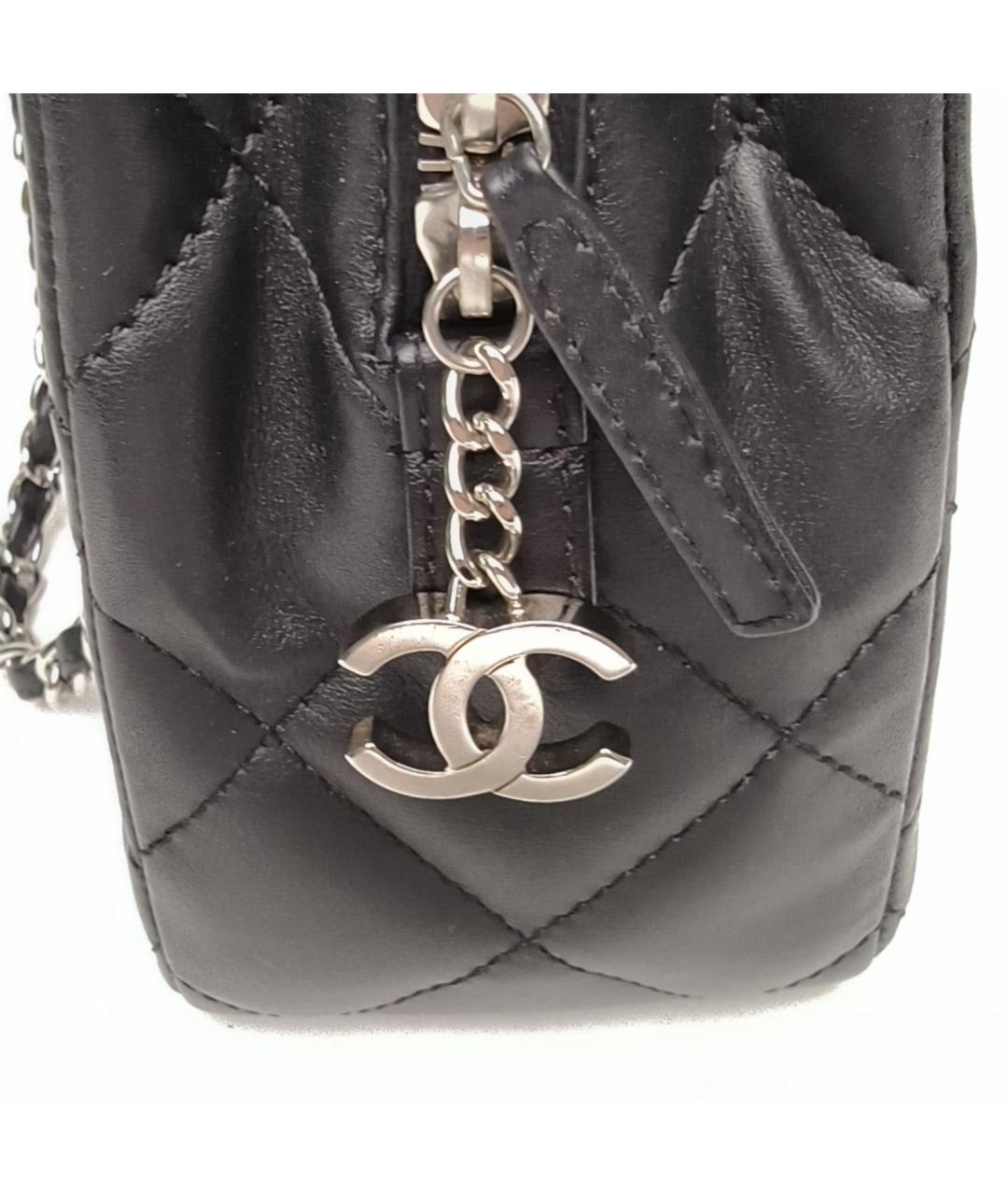 CHANEL Черная кожаная сумка через плечо, фото 7