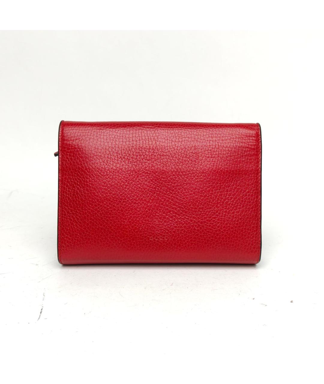 GUCCI Красная кожаная сумка через плечо, фото 4