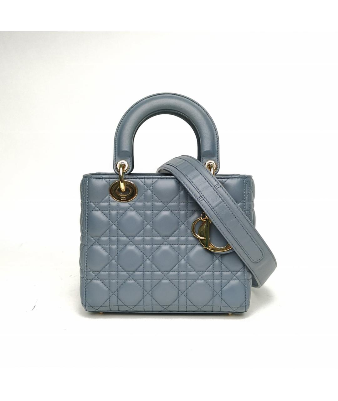 CHRISTIAN DIOR Синяя кожаная сумка через плечо, фото 2