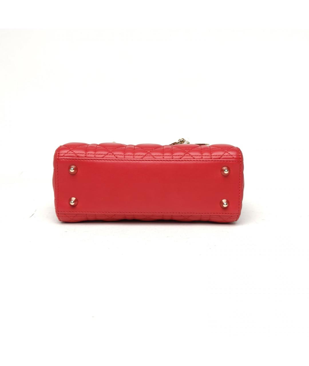 CHRISTIAN DIOR Красная кожаная сумка через плечо, фото 6