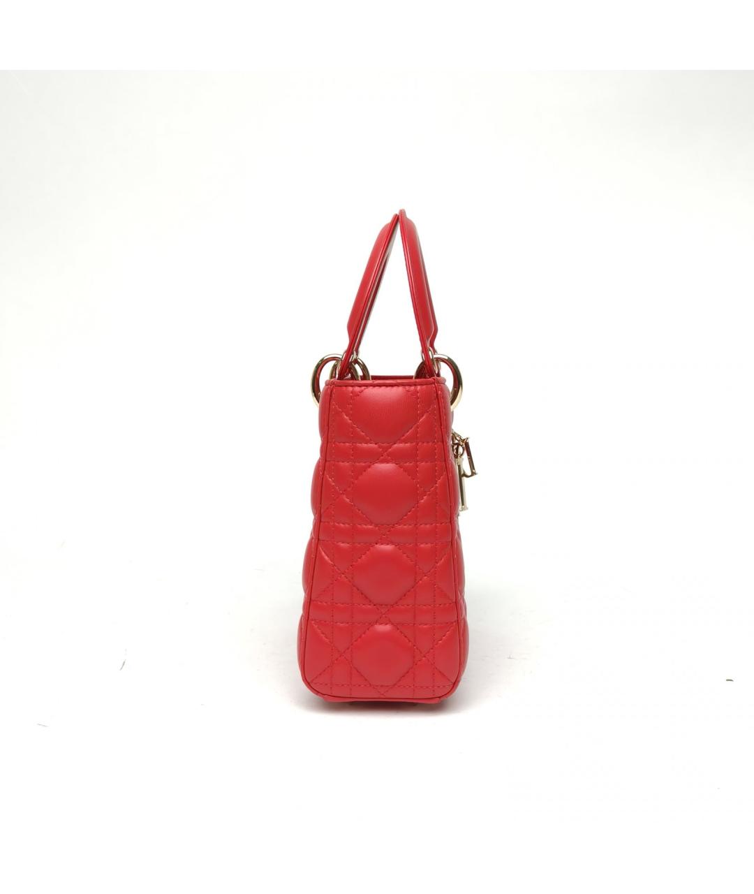 CHRISTIAN DIOR Красная кожаная сумка через плечо, фото 5