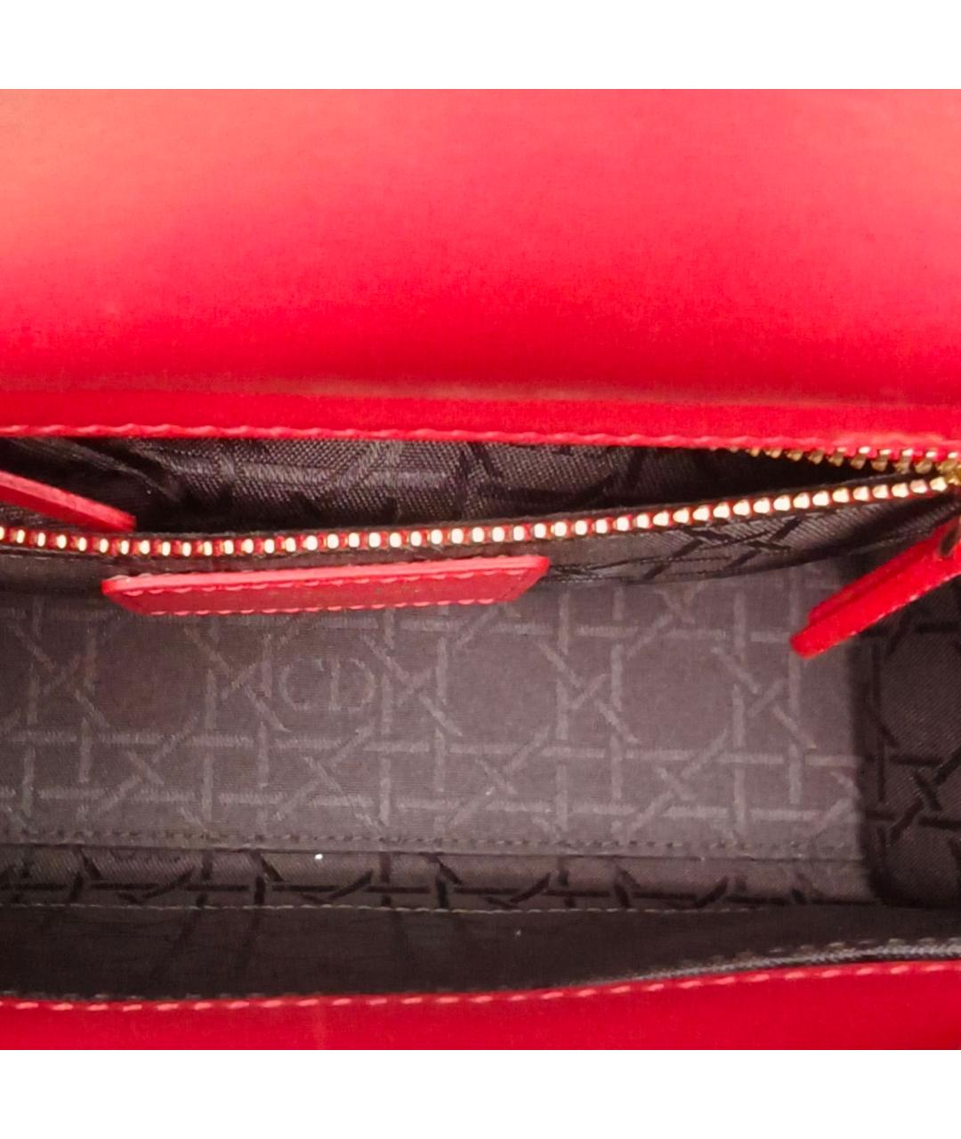CHRISTIAN DIOR Красная кожаная сумка через плечо, фото 8