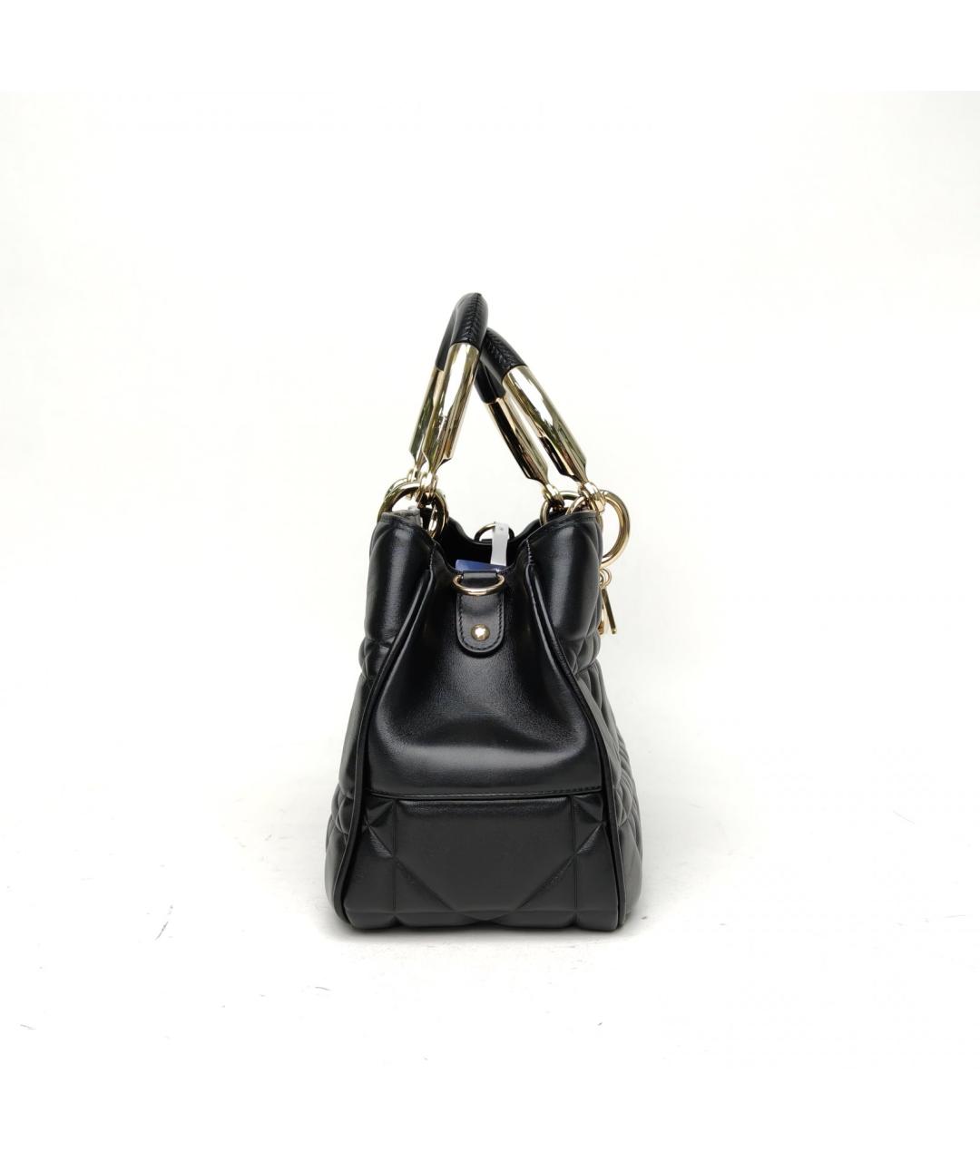 CHRISTIAN DIOR Черная кожаная сумка через плечо, фото 5